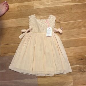 Elegant Cream Lace Kids Dress